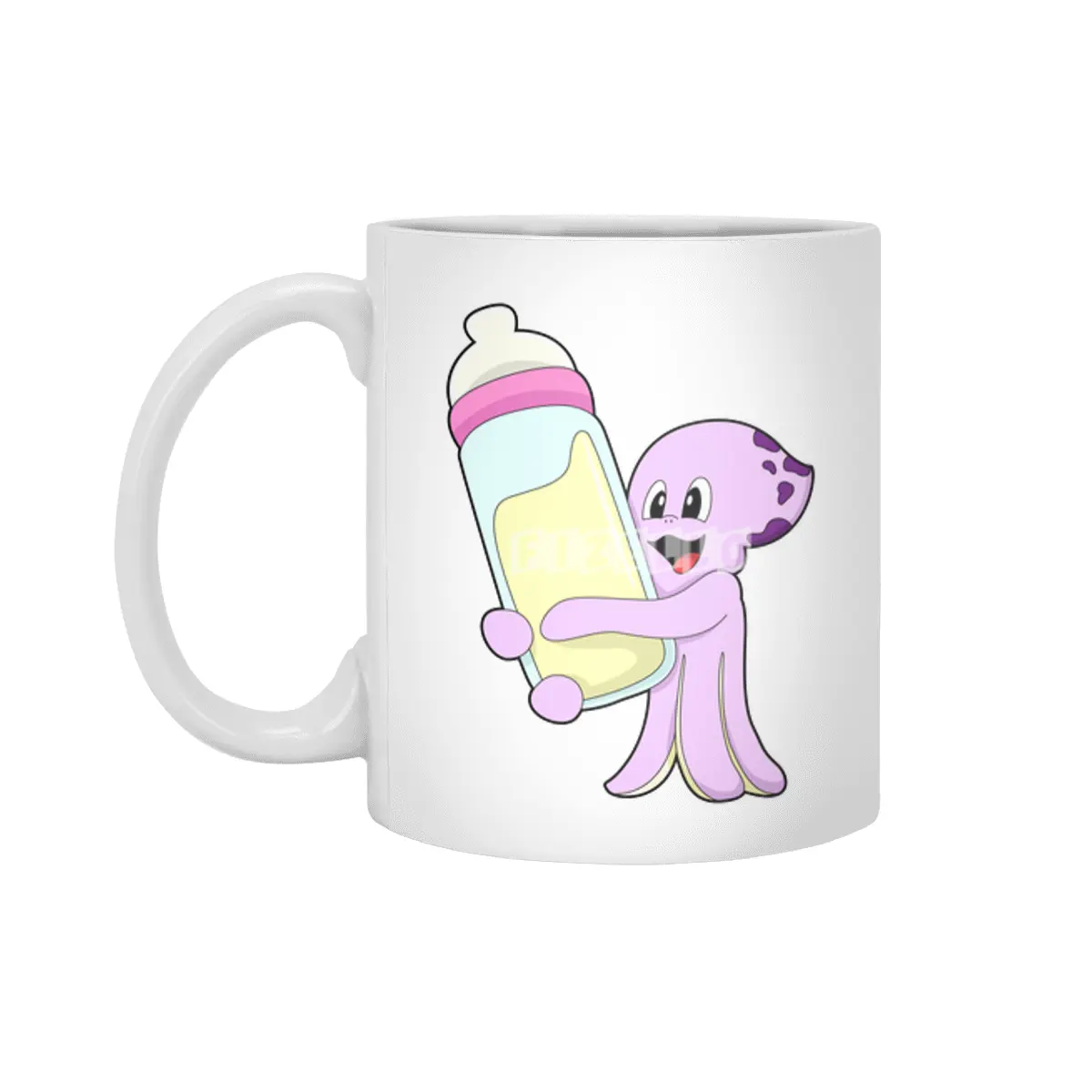 Octopus with Baby bottle Milk Beyaz Kupa
