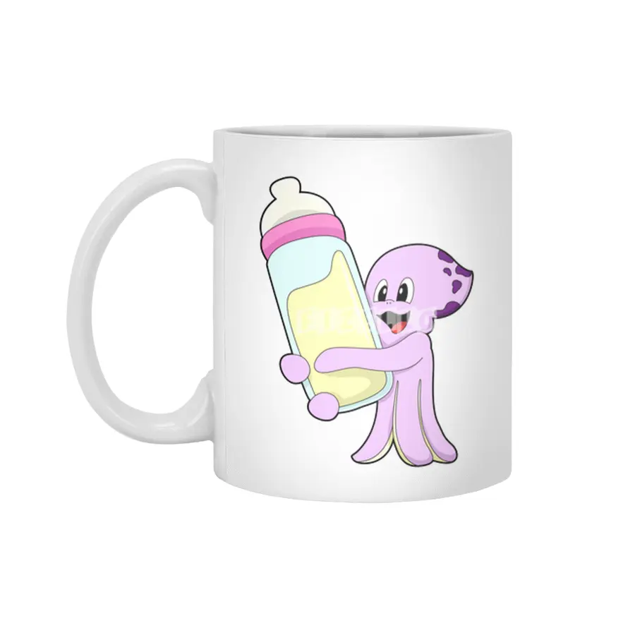 Octopus with Baby bottle Milk Beyaz Kupa