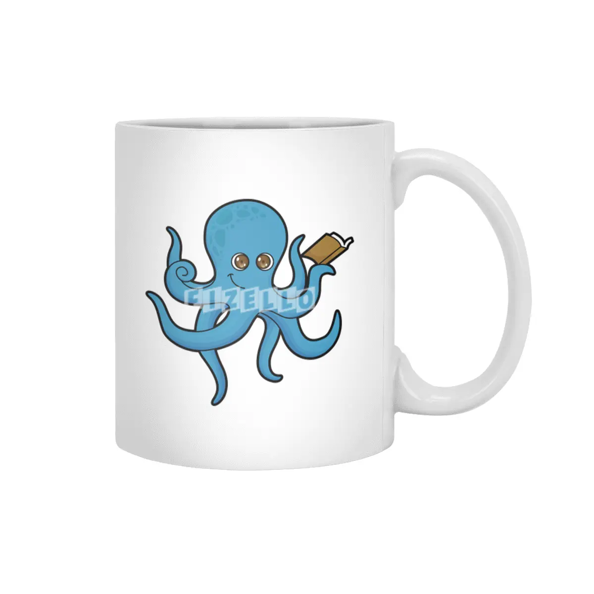 Octopus with Book Beyaz Kupa