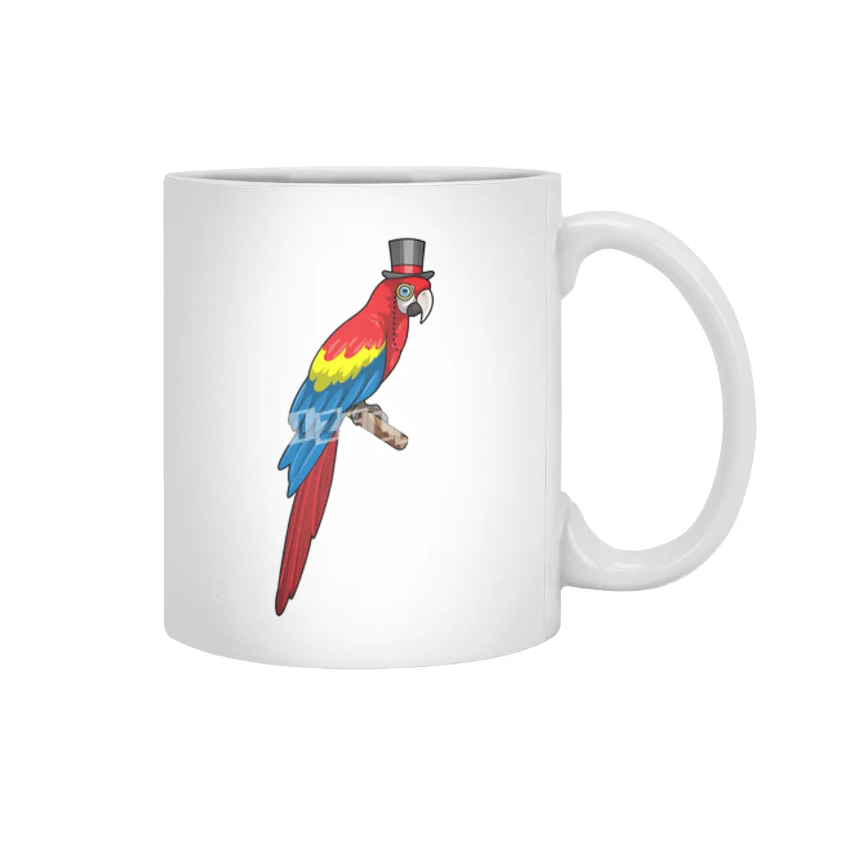 Parrot as Gentleman with Hat Beyaz Kupa