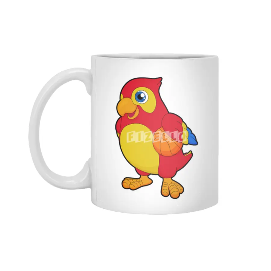 Parrot at Basketball Sports Beyaz Kupa