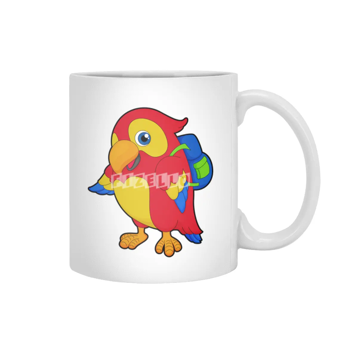 Parrot with Backpack Beyaz Kupa