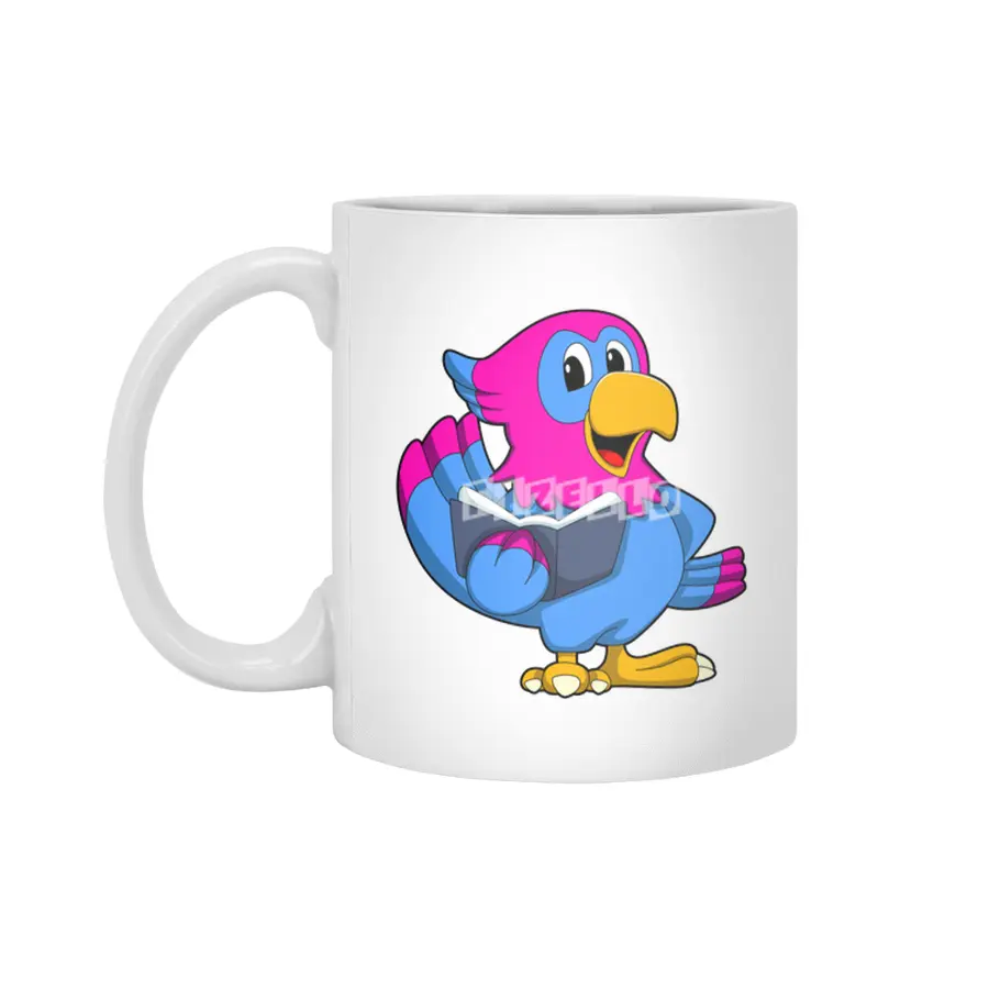 Parrot with Book Beyaz Kupa