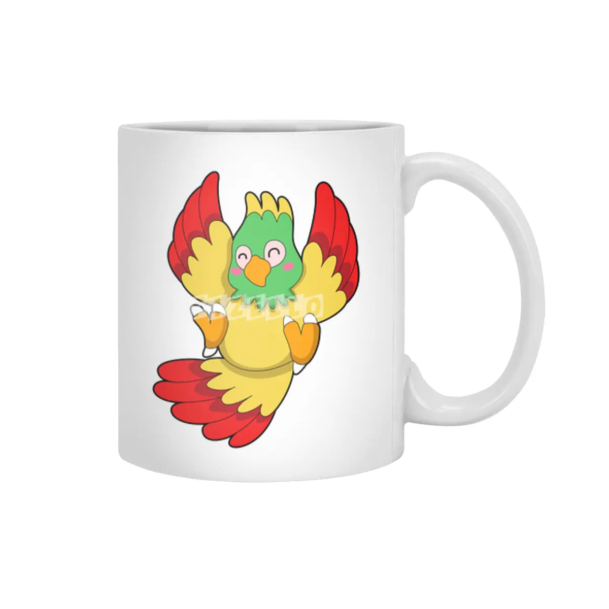 Parrot with green Head Beyaz Kupa