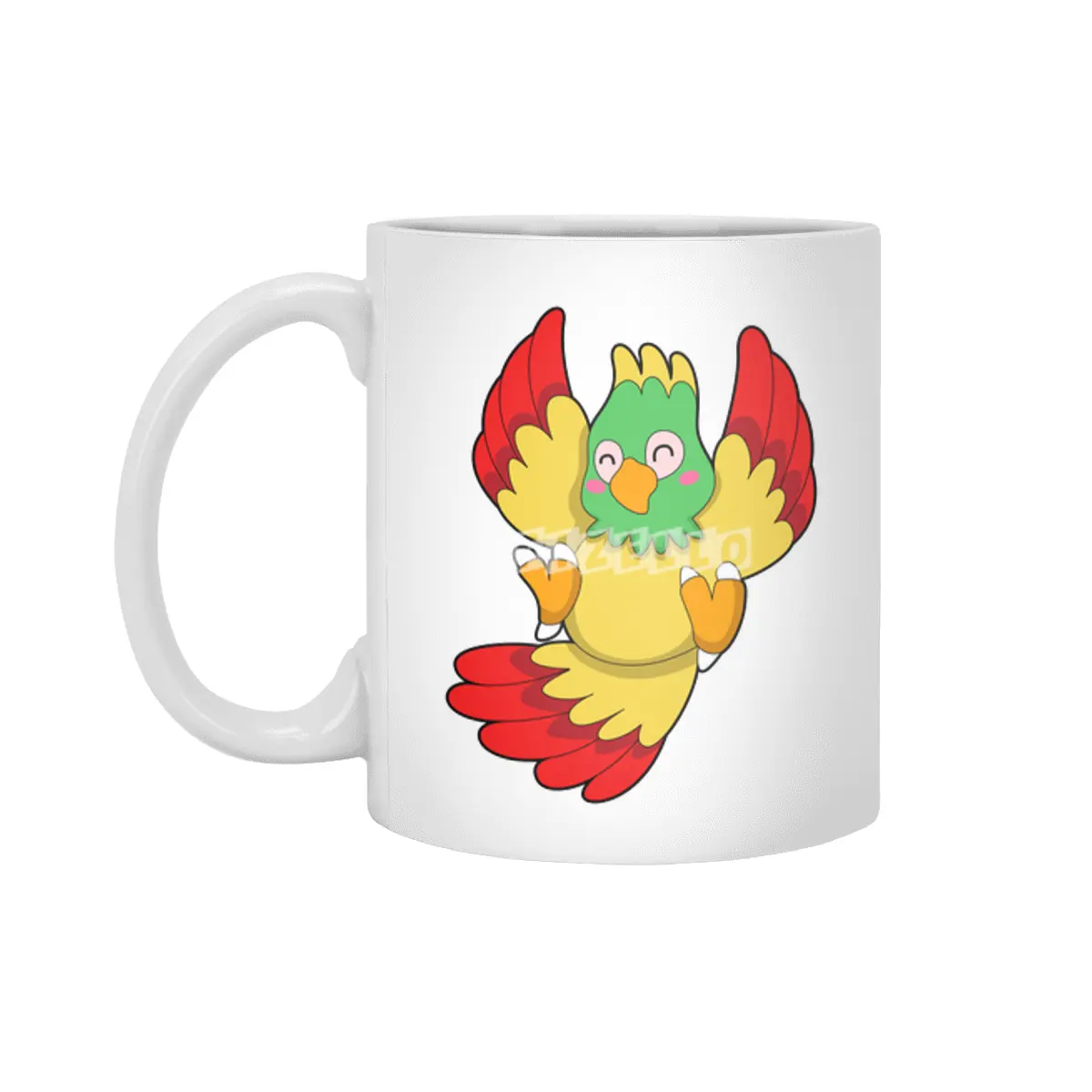 Parrot with green Head Beyaz Kupa