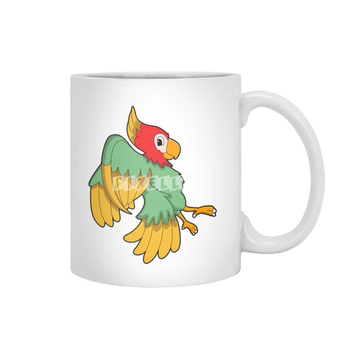 Parrot with red Head Beyaz Kupa