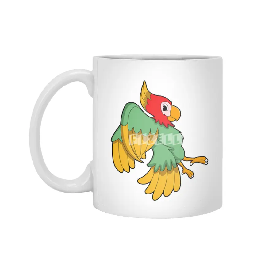 Parrot with red Head Beyaz Kupa