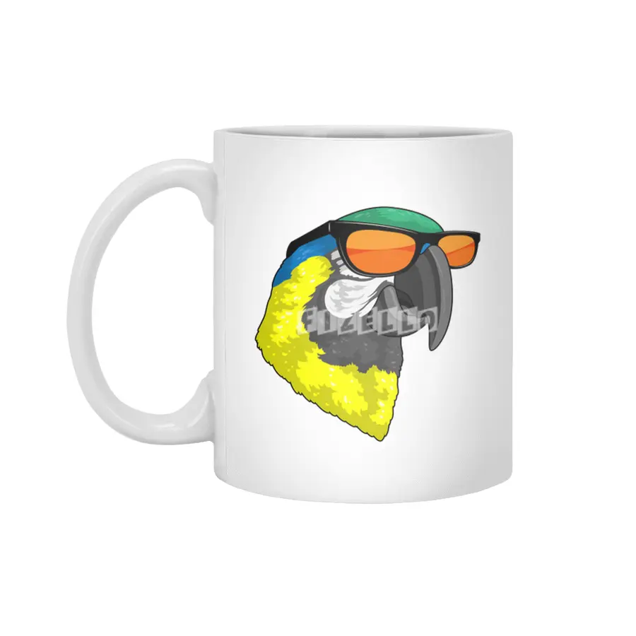 Parrot with Sunglasses Beyaz Kupa