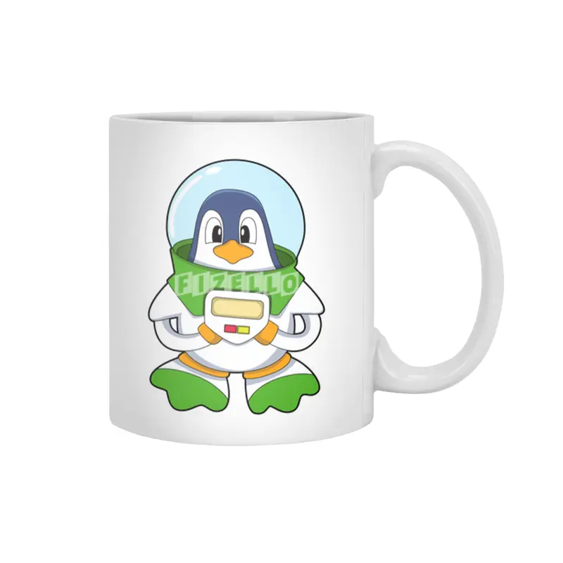 Penguin as Astronaut with Costume Beyaz Kupa