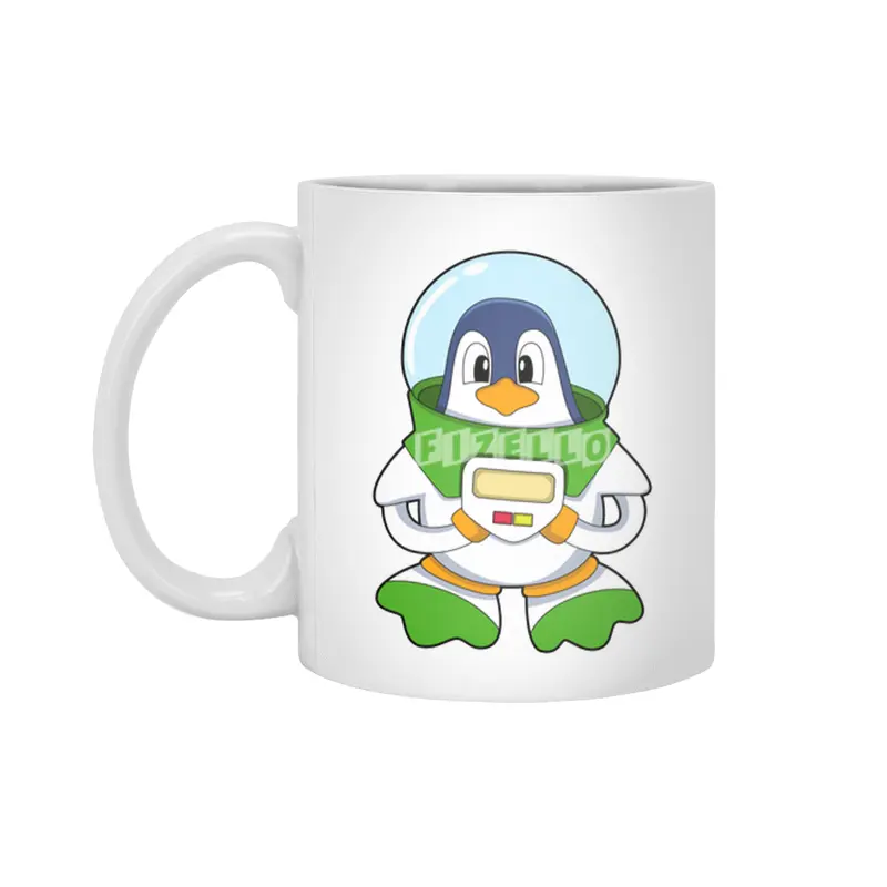 Penguin as Astronaut with Costume Beyaz Kupa