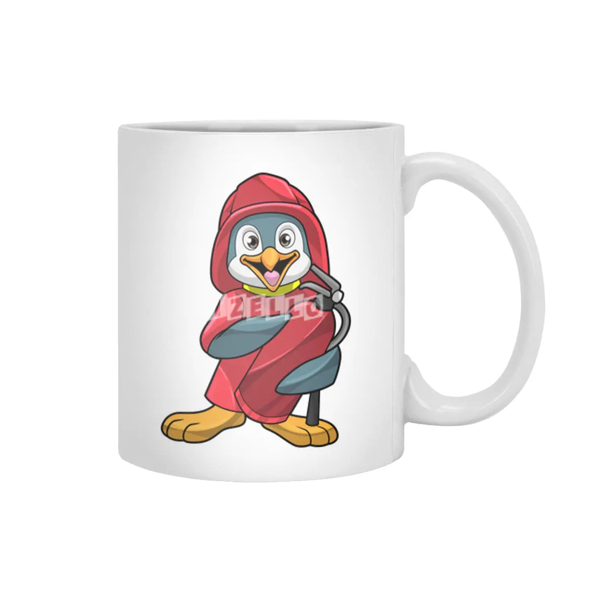 Penguin as Firefighter with Fire extinguisher Beyaz Kupa