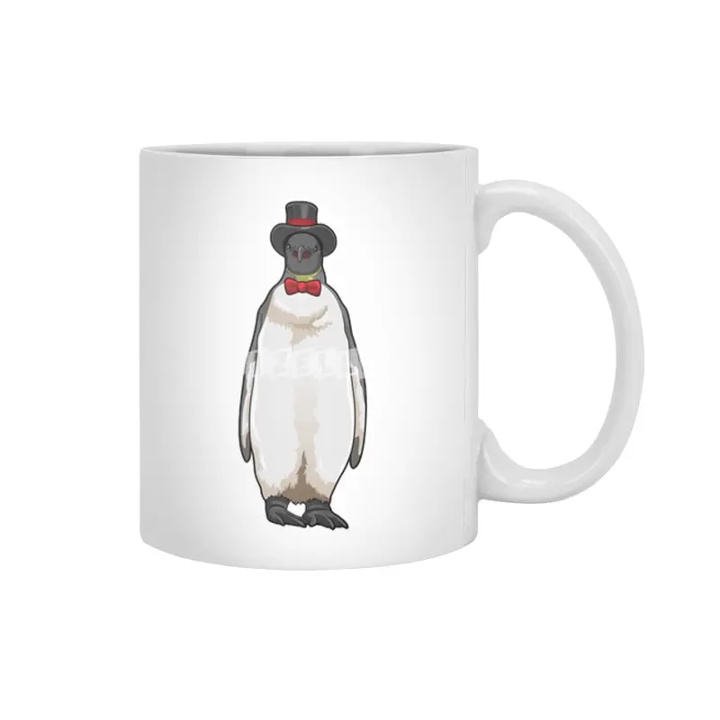 Penguin as Gentleman with Hat Beyaz Kupa