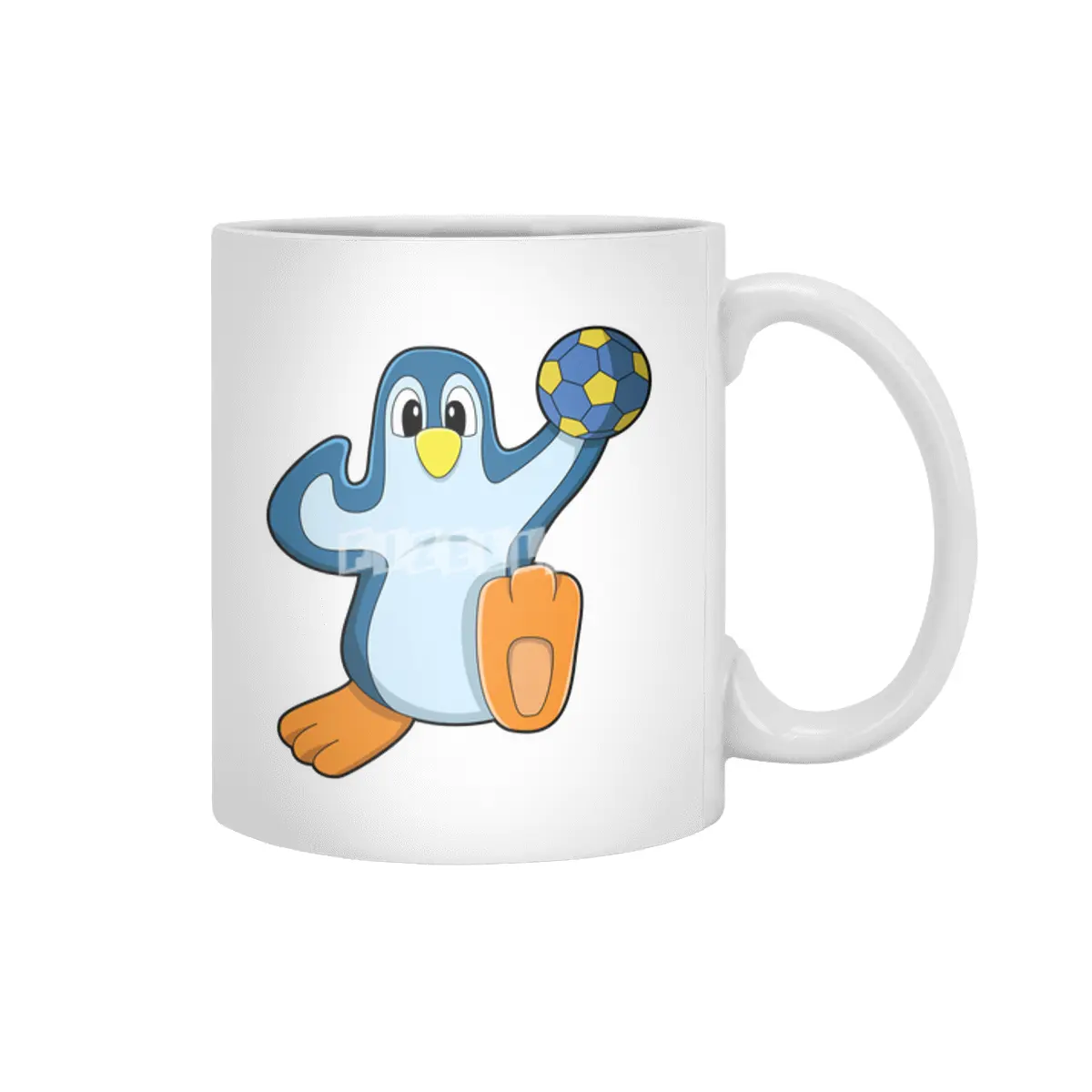 Penguin as Handball player with Handball Beyaz Kupa