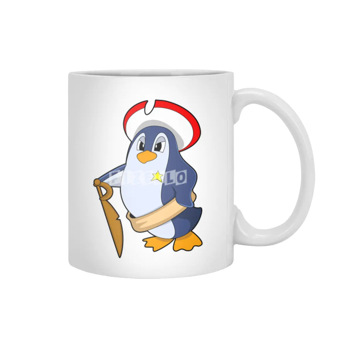 Penguin as Pirate with Hat Beyaz Kupa
