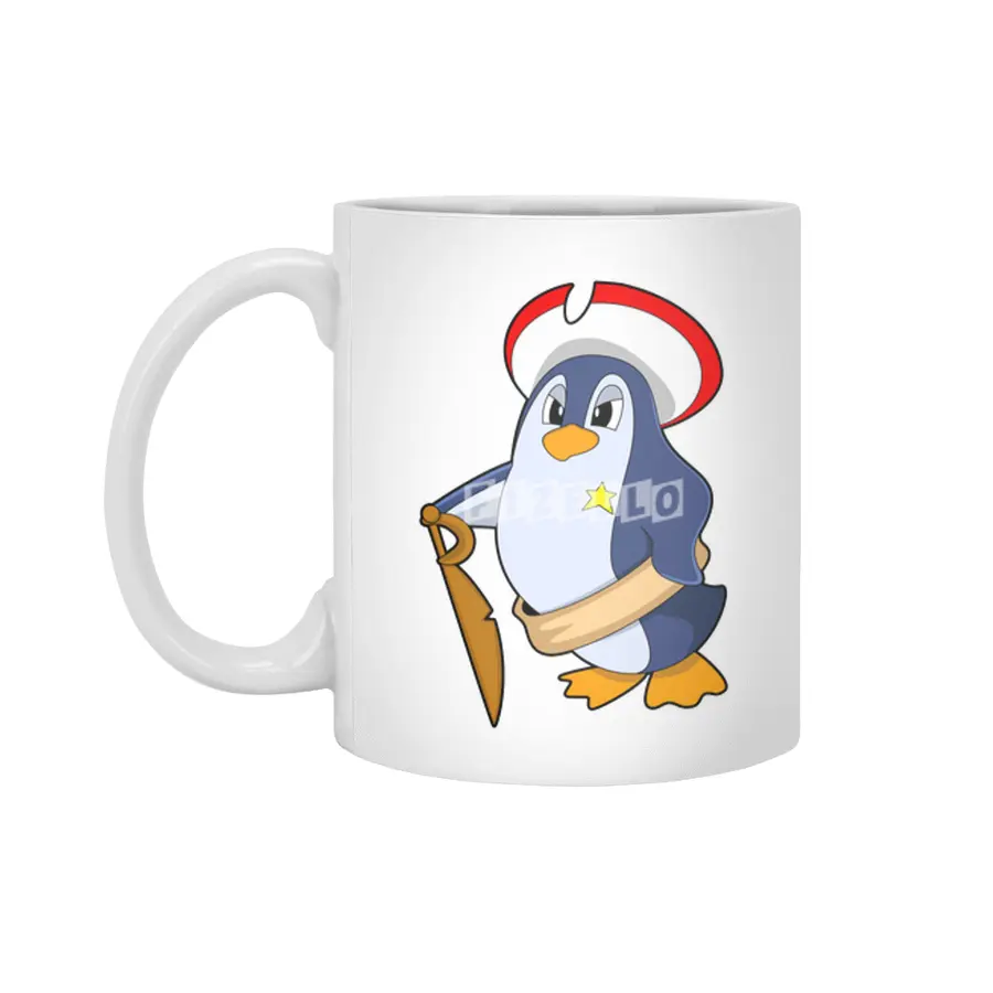 Penguin as Pirate with Hat Beyaz Kupa