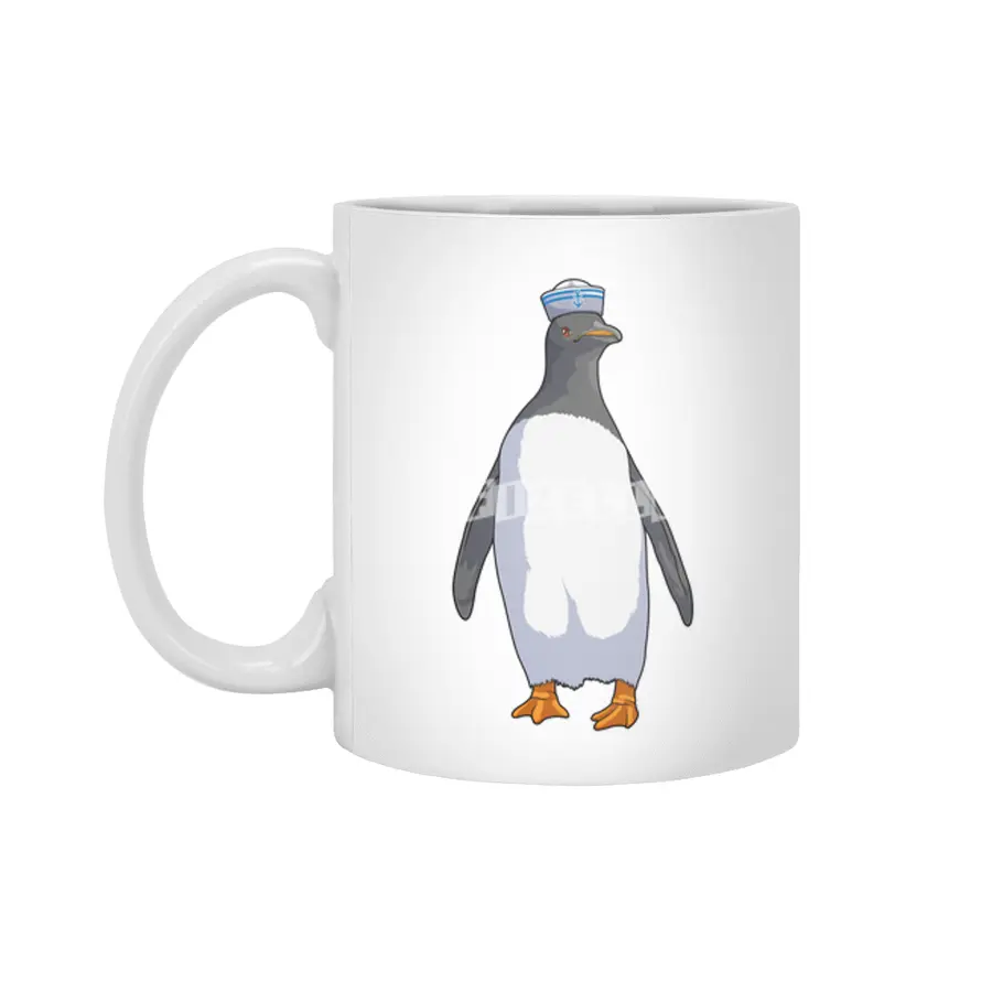 Penguin as Sailor with Hat Beyaz Kupa