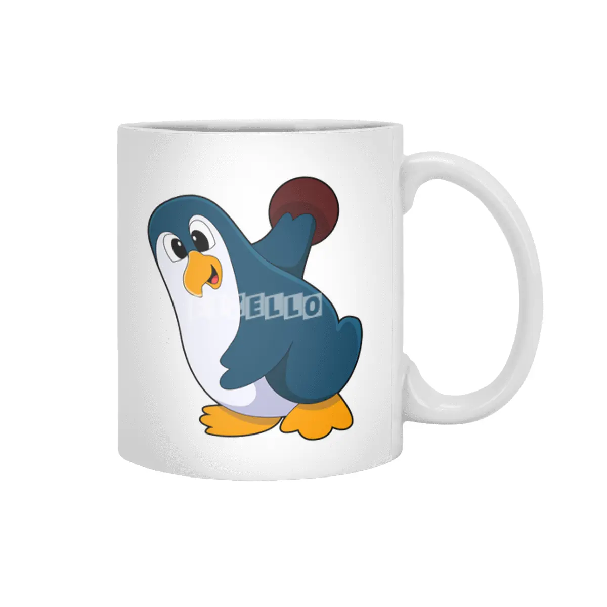 Penguin at Bowling with Bowling ball Beyaz Kupa