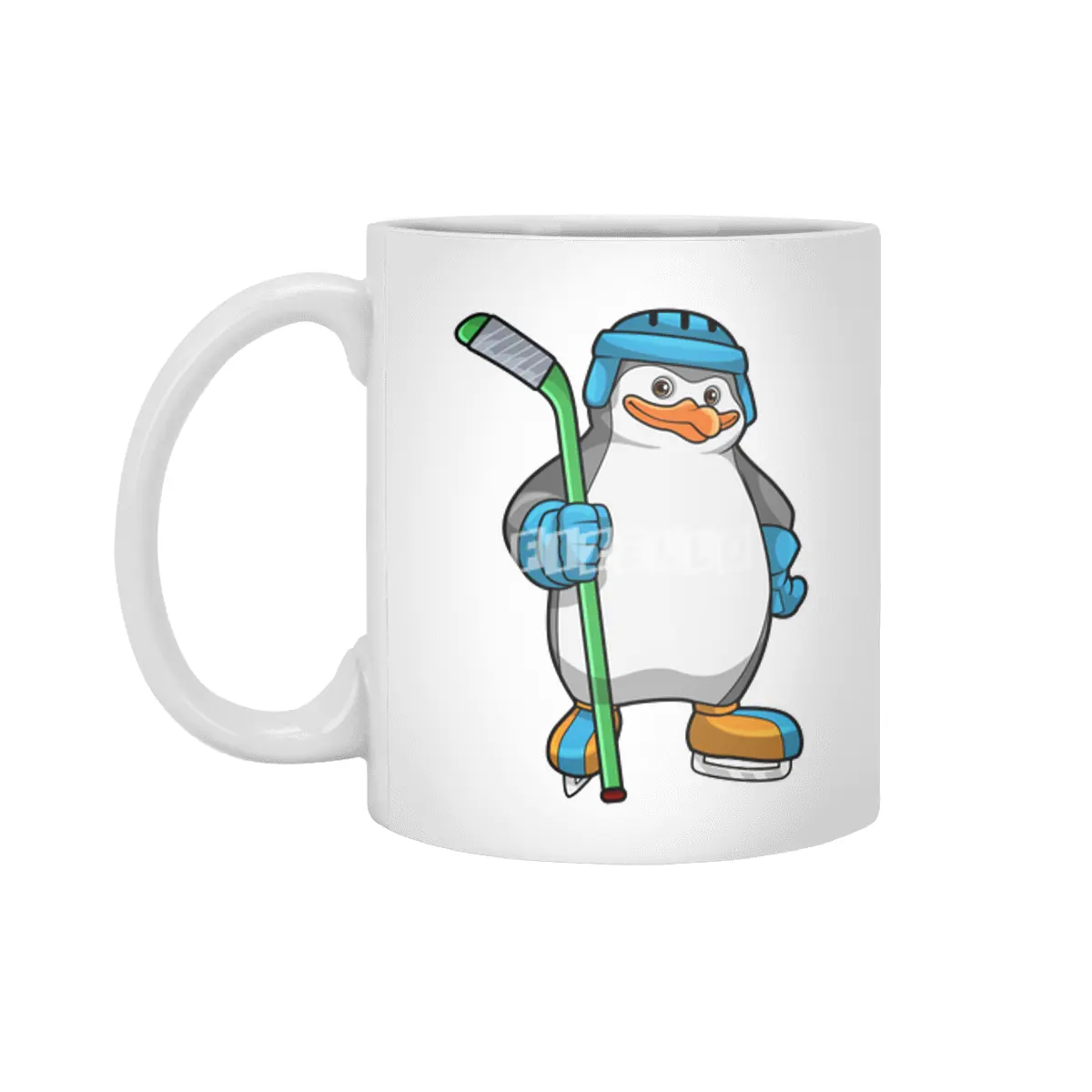 Penguin at Ice hockey with Ice hockey stick Beyaz Kupa