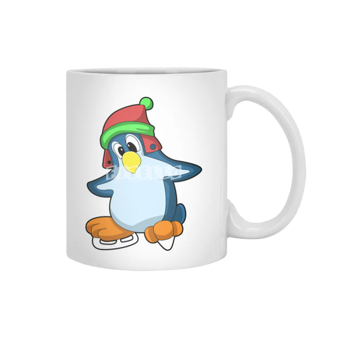 Penguin at Ice skating with Ice skates Beyaz Kupa