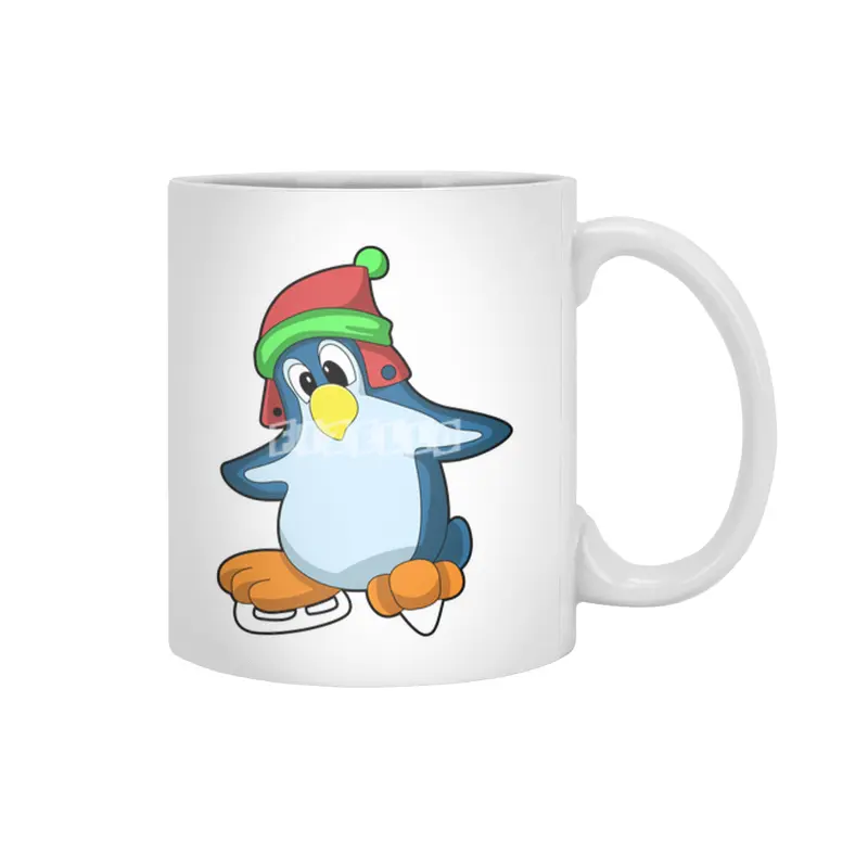 Penguin at Ice skating with Ice skates Beyaz Kupa