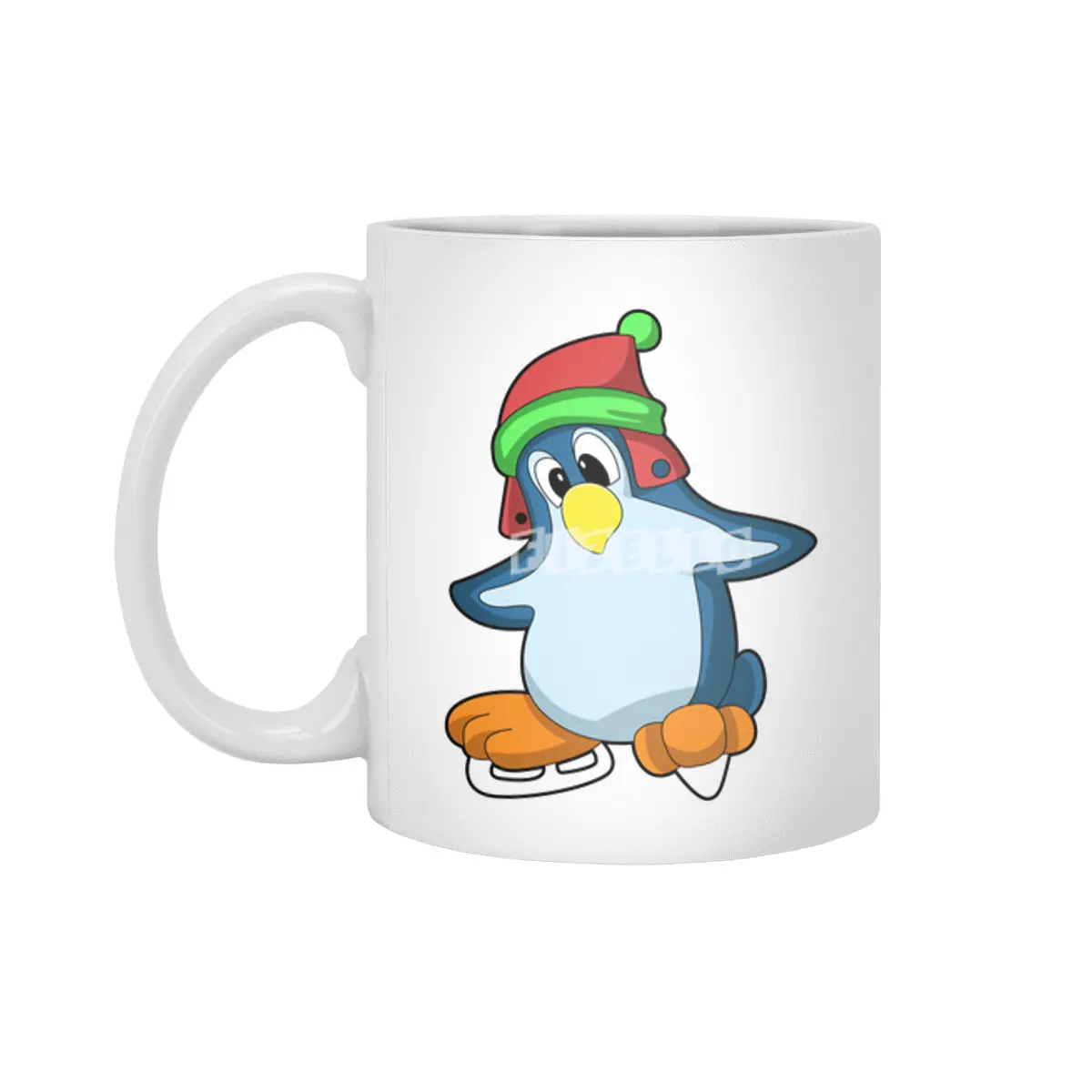 Penguin at Ice skating with Ice skates Beyaz Kupa