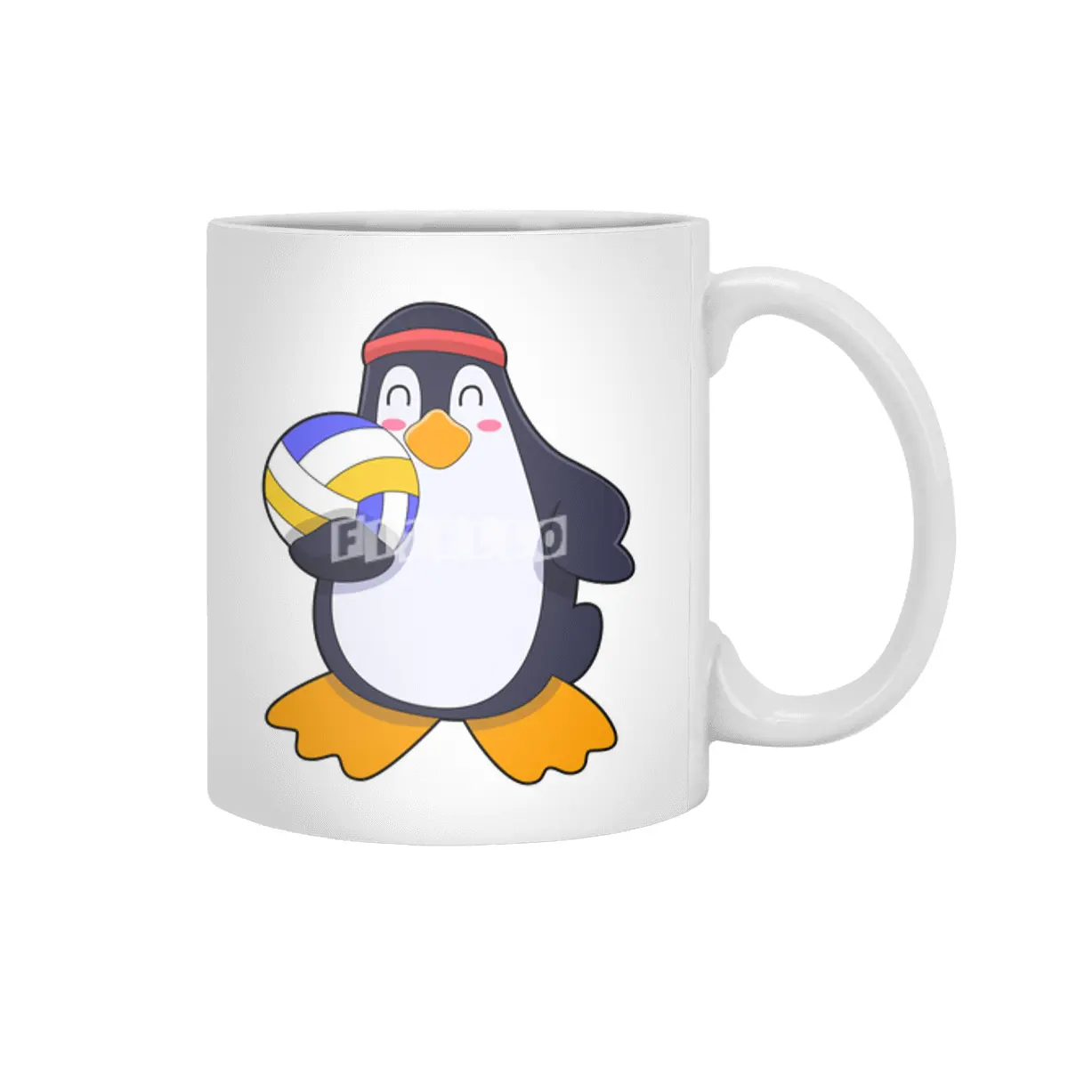 Penguin at Volleyball Sports Beyaz Kupa