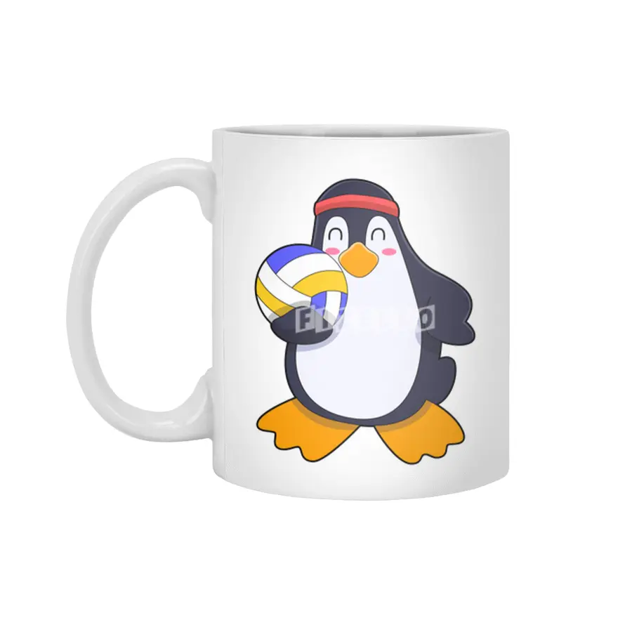 Penguin at Volleyball Sports Beyaz Kupa