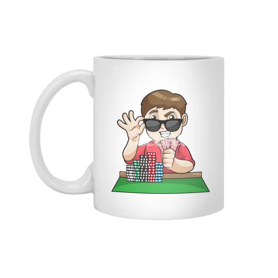Poker player at Poker with Sunglasses Beyaz Kupa