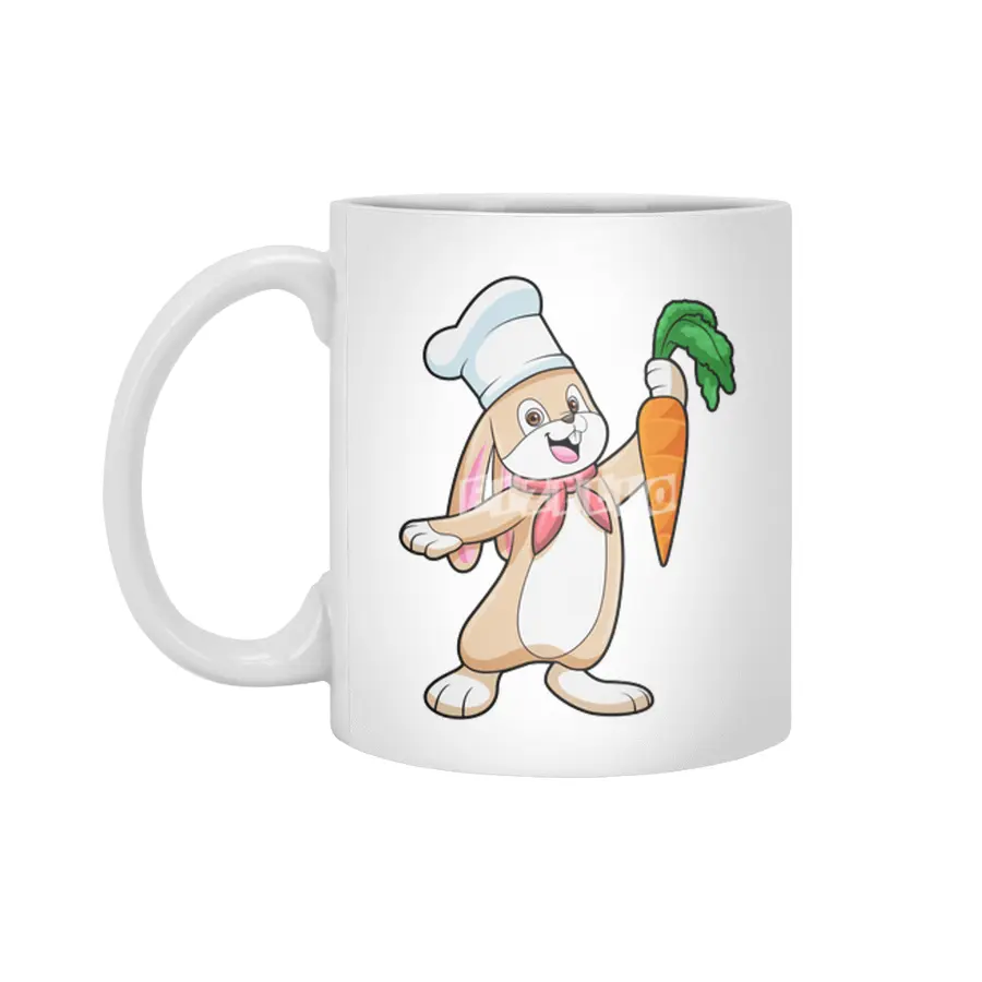 Rabbit as Cook with Carrot Beyaz Kupa