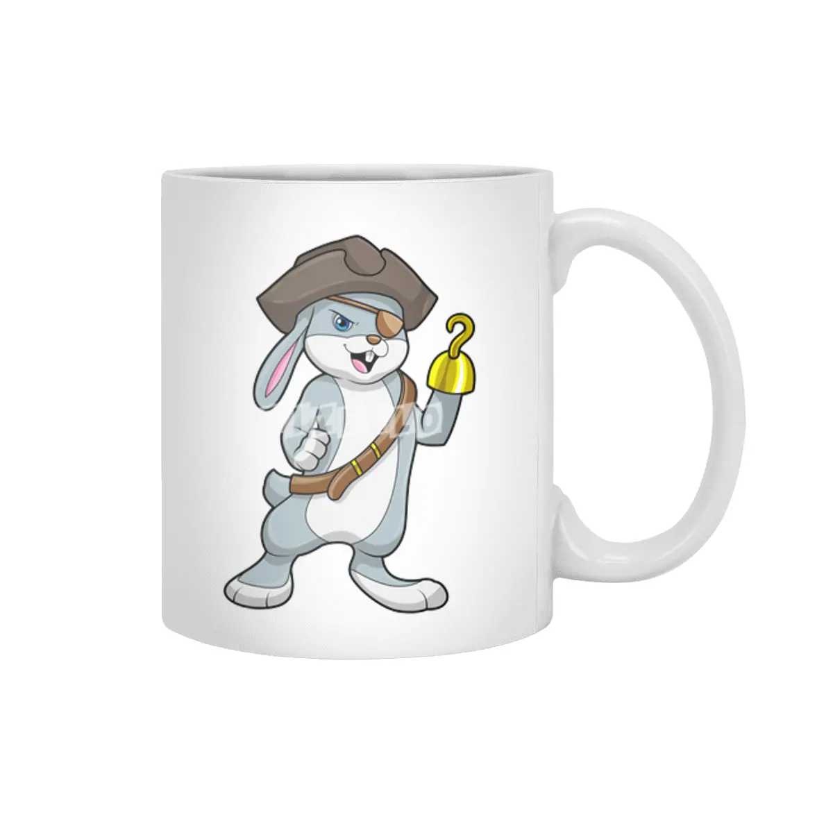 Rabbit as Pirate with Hook hand & Pirate hat Beyaz Kupa
