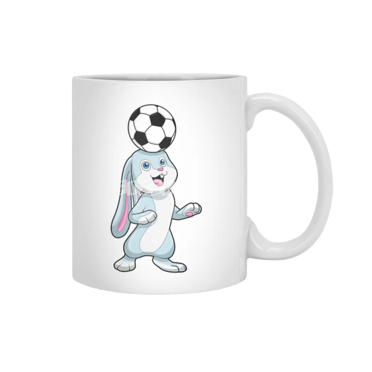 Rabbit as Soccer player with Soccer ball Beyaz Kupa