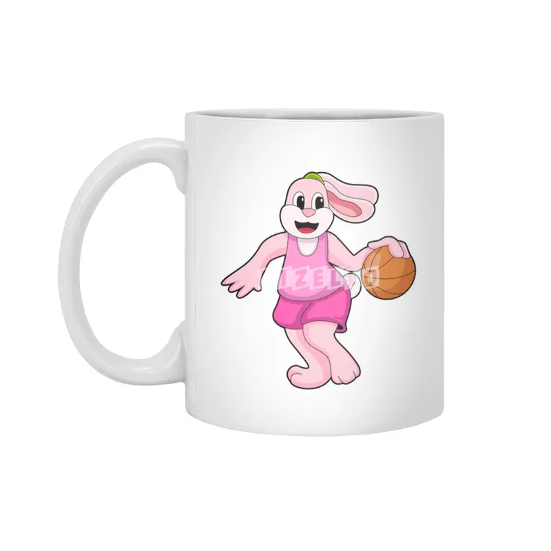 Rabbit at Basketball Sports Beyaz Kupa