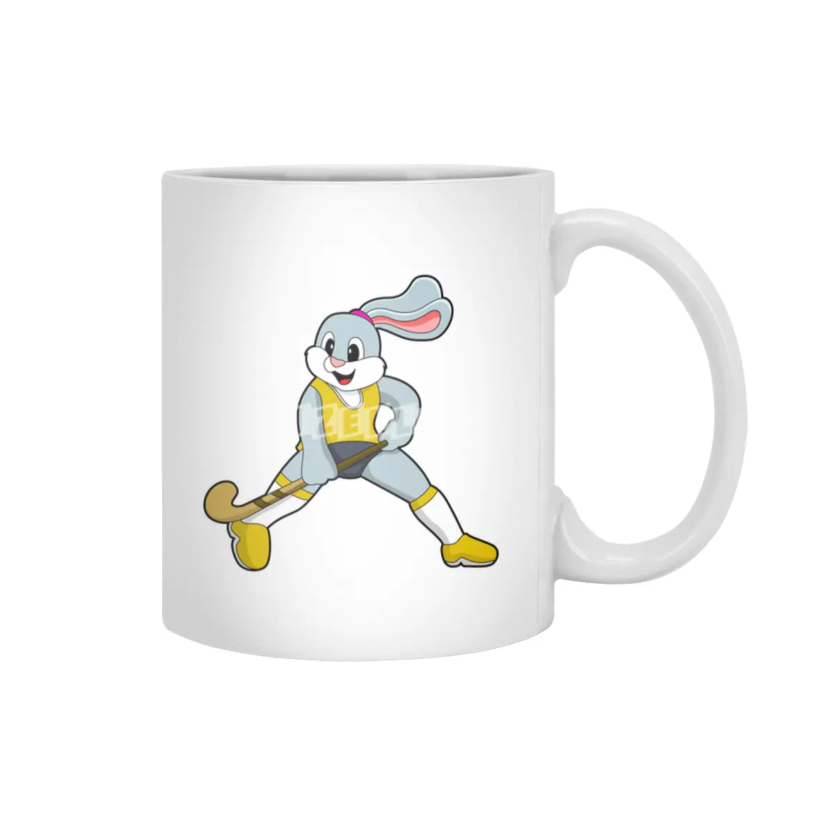 Rabbit at Hockey with Hockey bat Beyaz Kupa