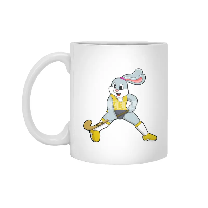 Rabbit at Hockey with Hockey bat Beyaz Kupa