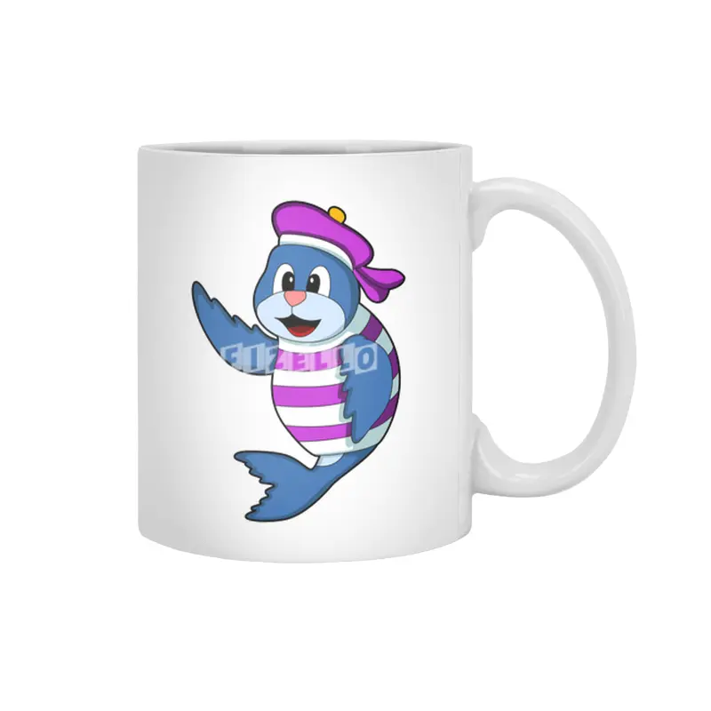 Seal as Sailor with Hat Beyaz Kupa