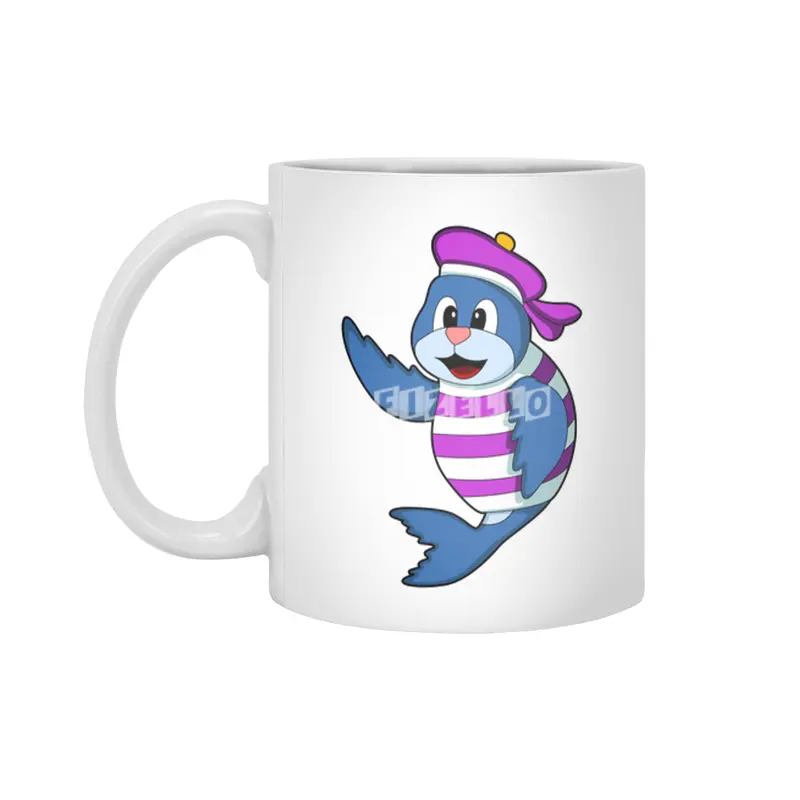 Seal as Sailor with Hat Beyaz Kupa