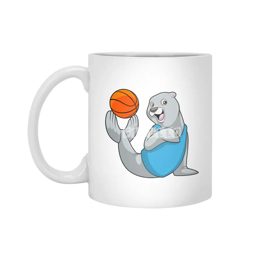 Seal at Basketball Sports Beyaz Kupa
