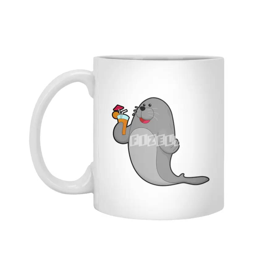 Seal at Drinking with Juice Beyaz Kupa