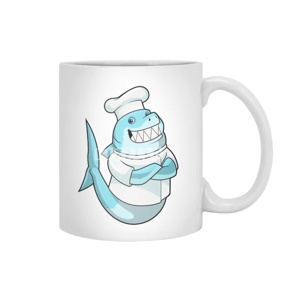 Shark as Chef with Cooking apron Beyaz Kupa