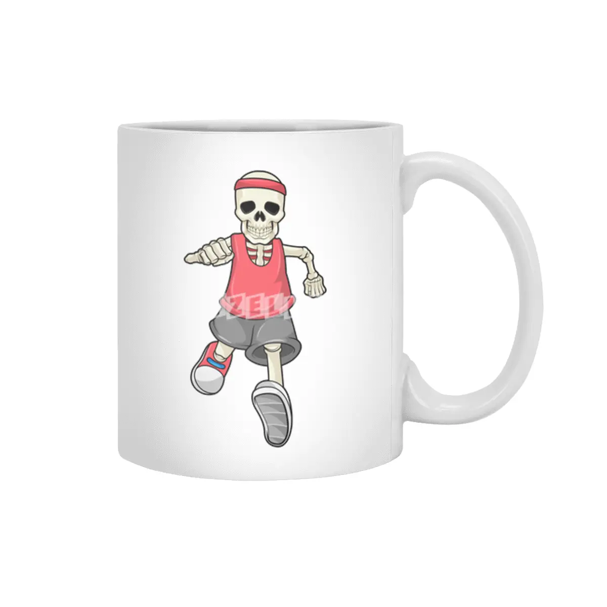 Skeleton at Running with Headband Beyaz Kupa