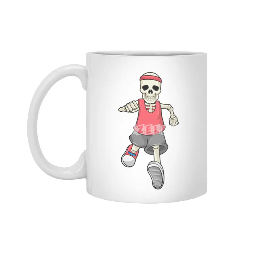 Skeleton at Running with Headband Beyaz Kupa