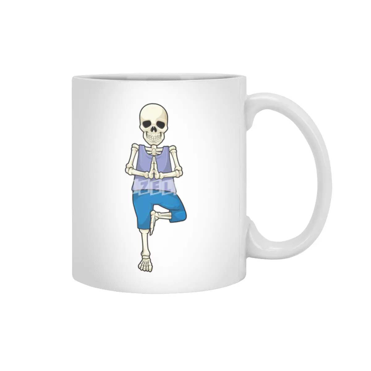 Skeleton at Yoga Stretching Beyaz Kupa