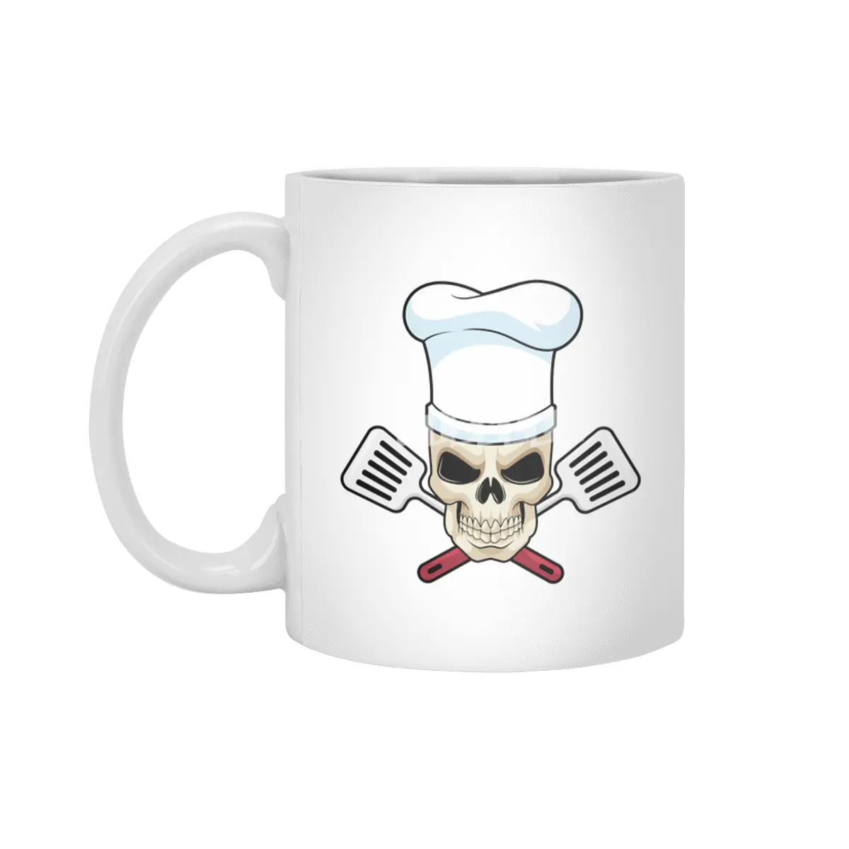 Skull as Cook with Cooking hat Beyaz Kupa