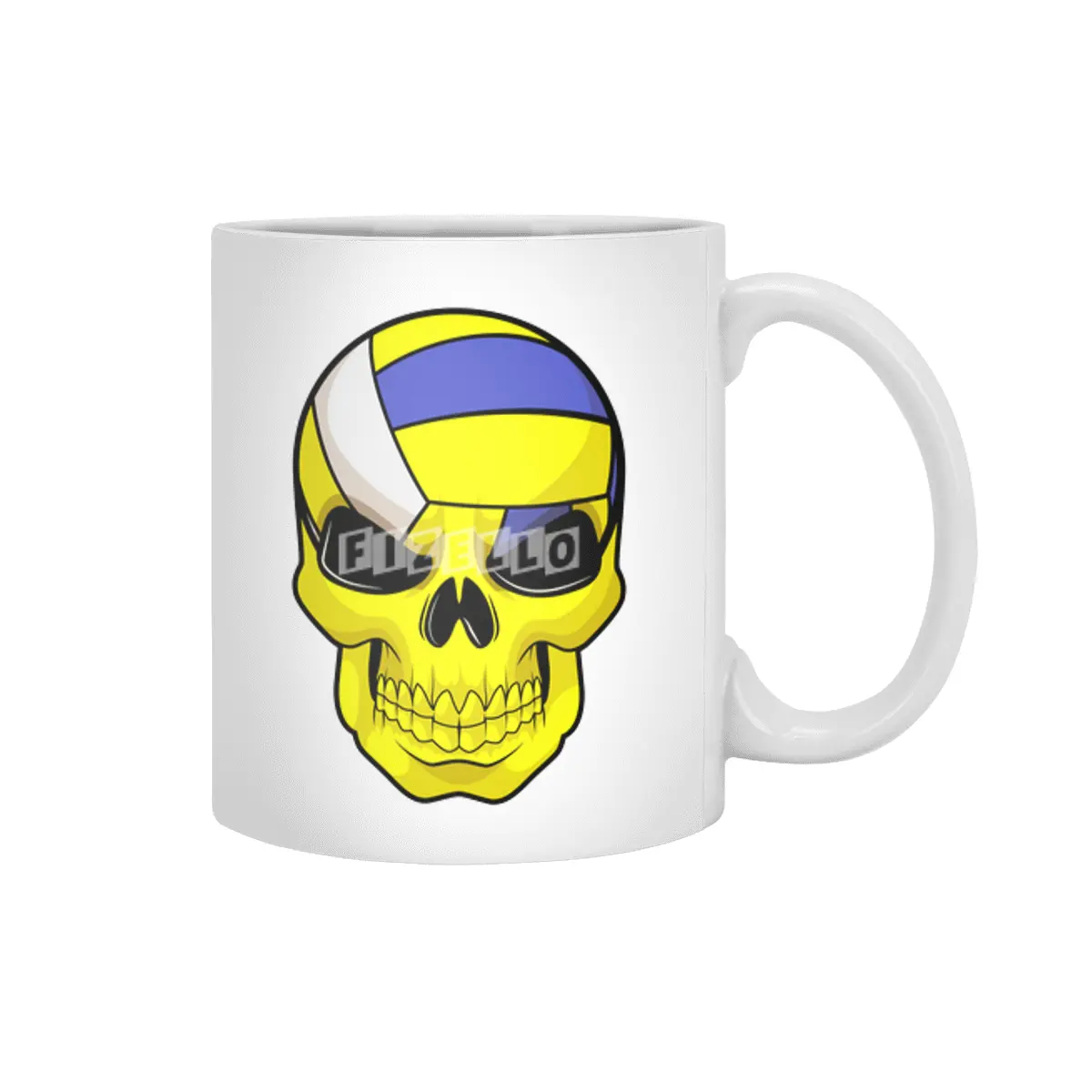 Skull as Volleyball player with Volleyball Beyaz Kupa