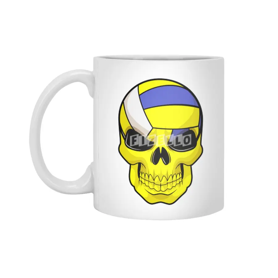 Skull as Volleyball player with Volleyball Beyaz Kupa