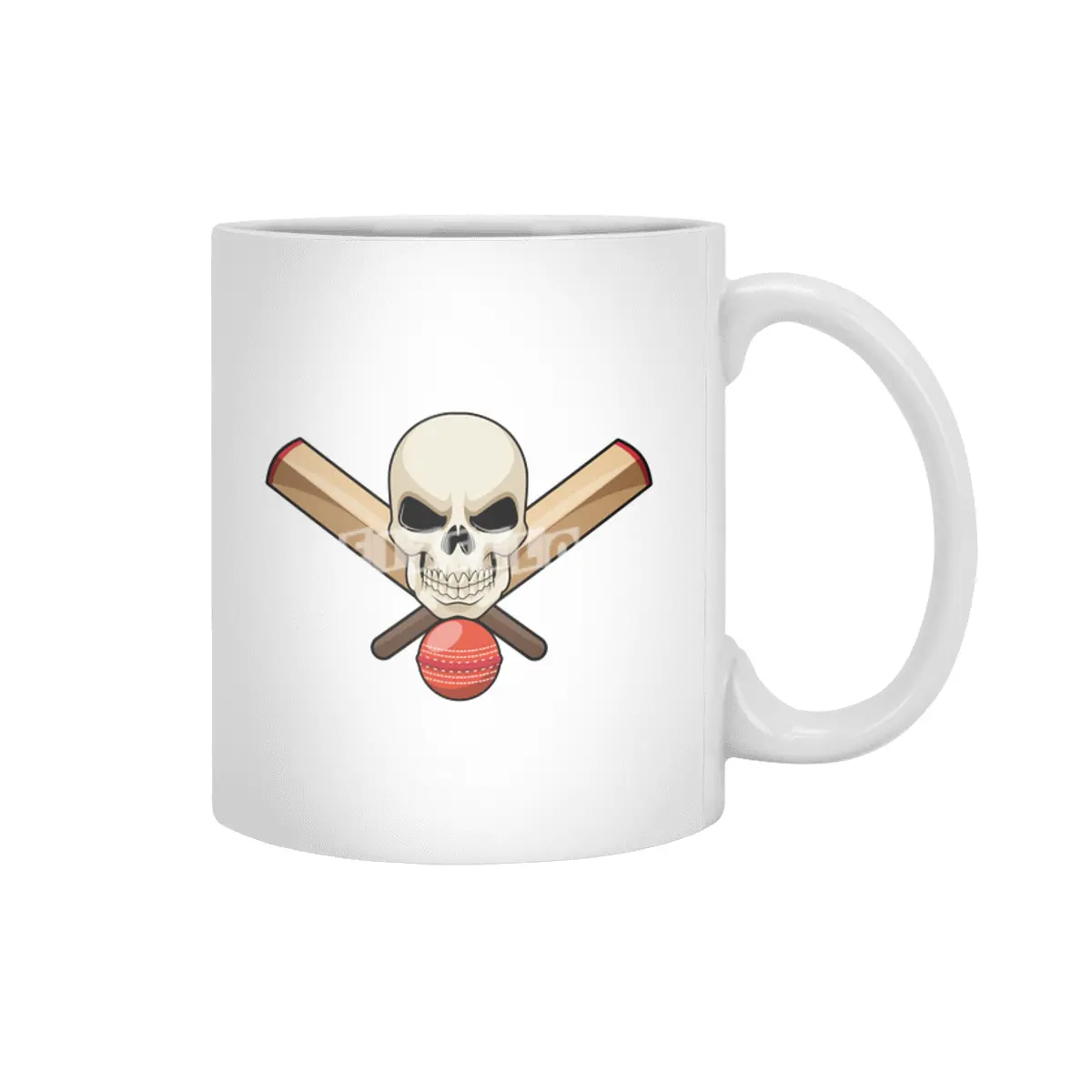 Skull at Cricket with Cricket bat Beyaz Kupa