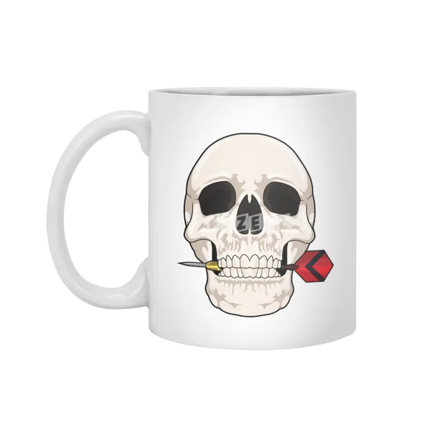 Skull at Darts with Dart Beyaz Kupa