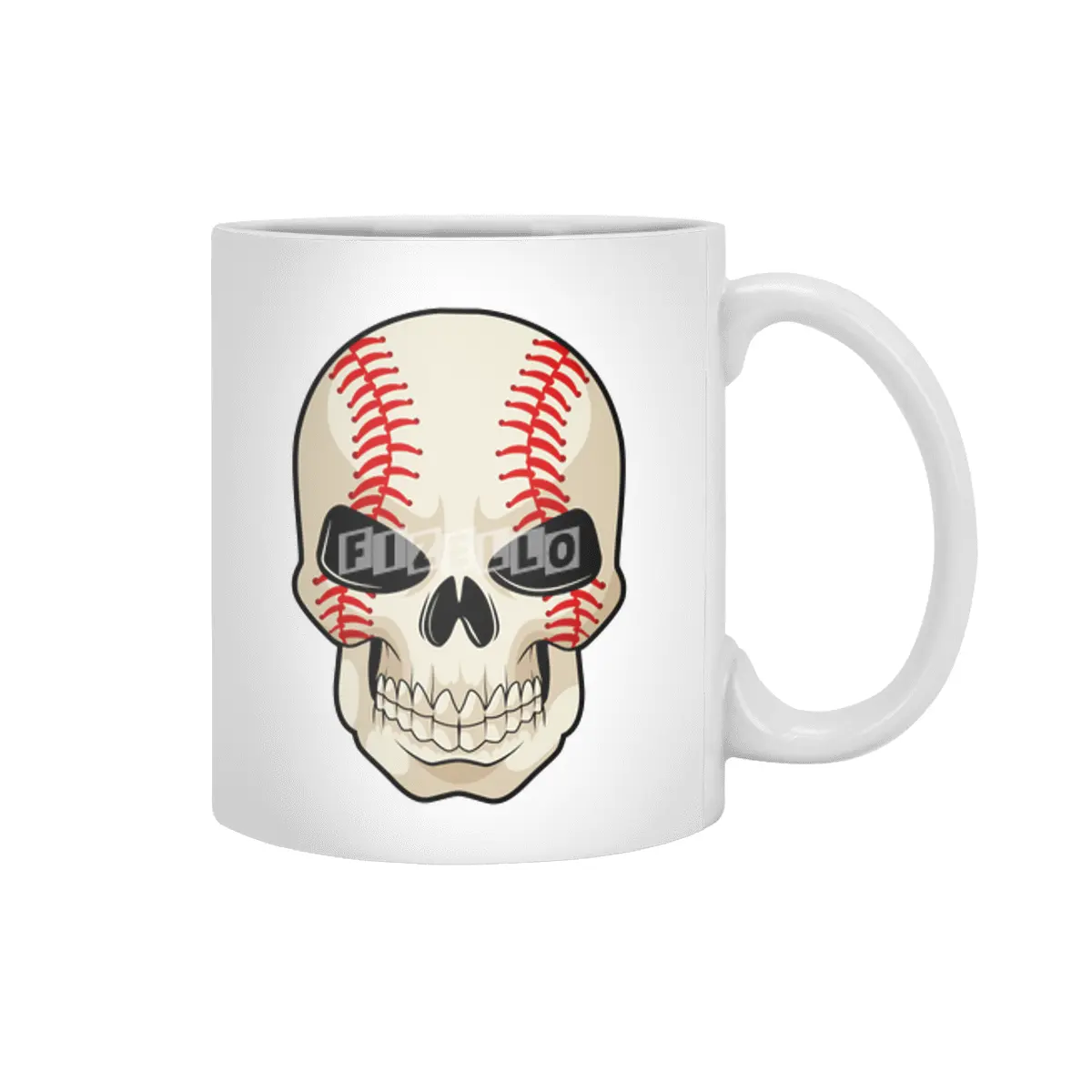 Skull Baseball Sports Beyaz Kupa