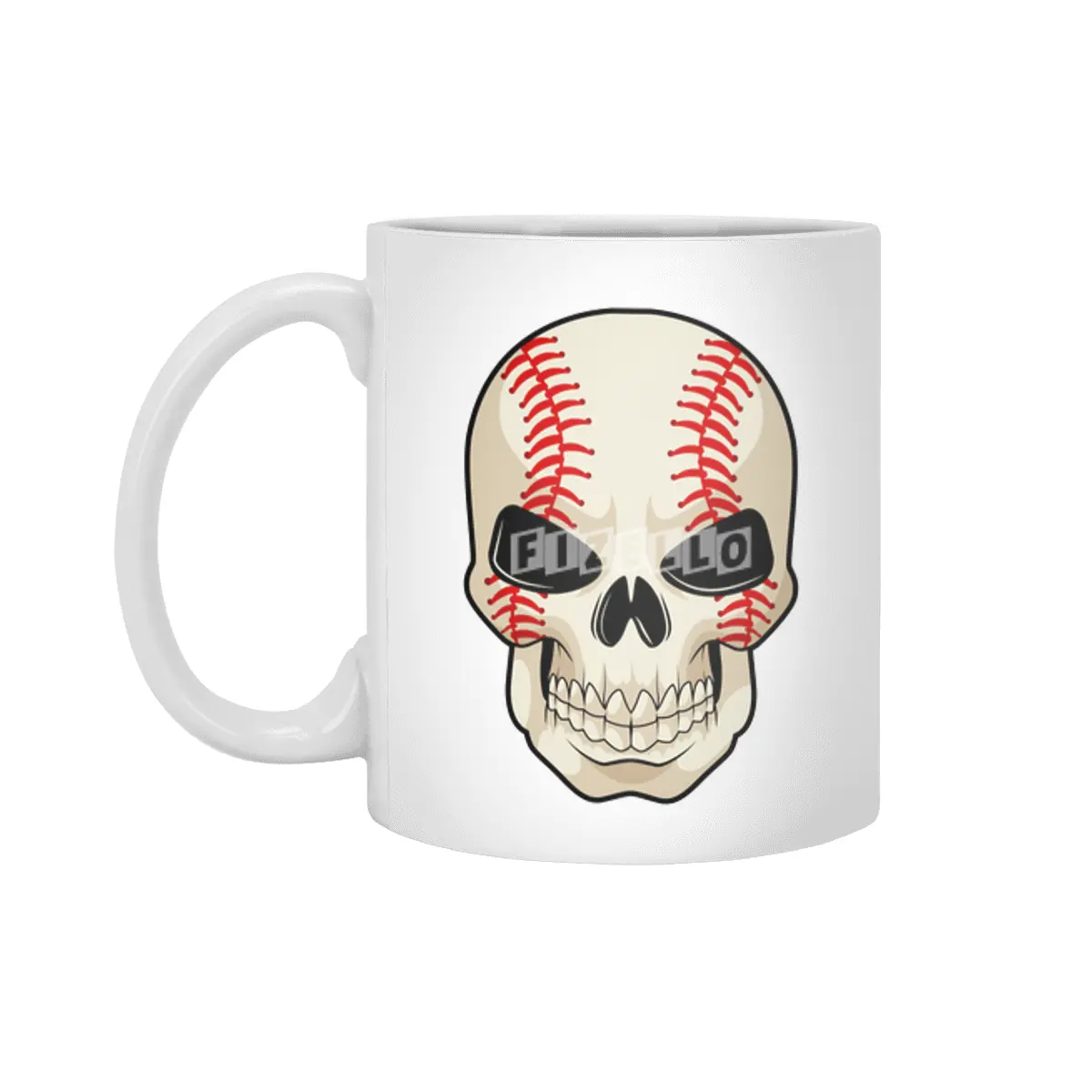 Skull Baseball Sports Beyaz Kupa