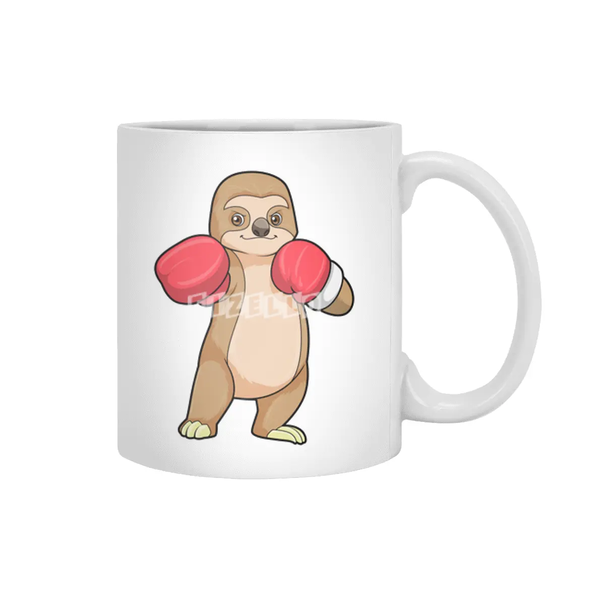 Sloth as Boxer with Boxing gloves Beyaz Kupa